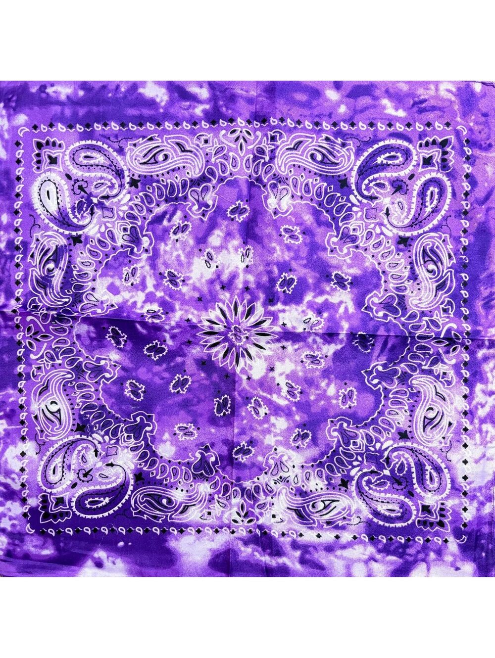 Purple Tie-Dye Paisley Bandana Scarf - New Without Tags
